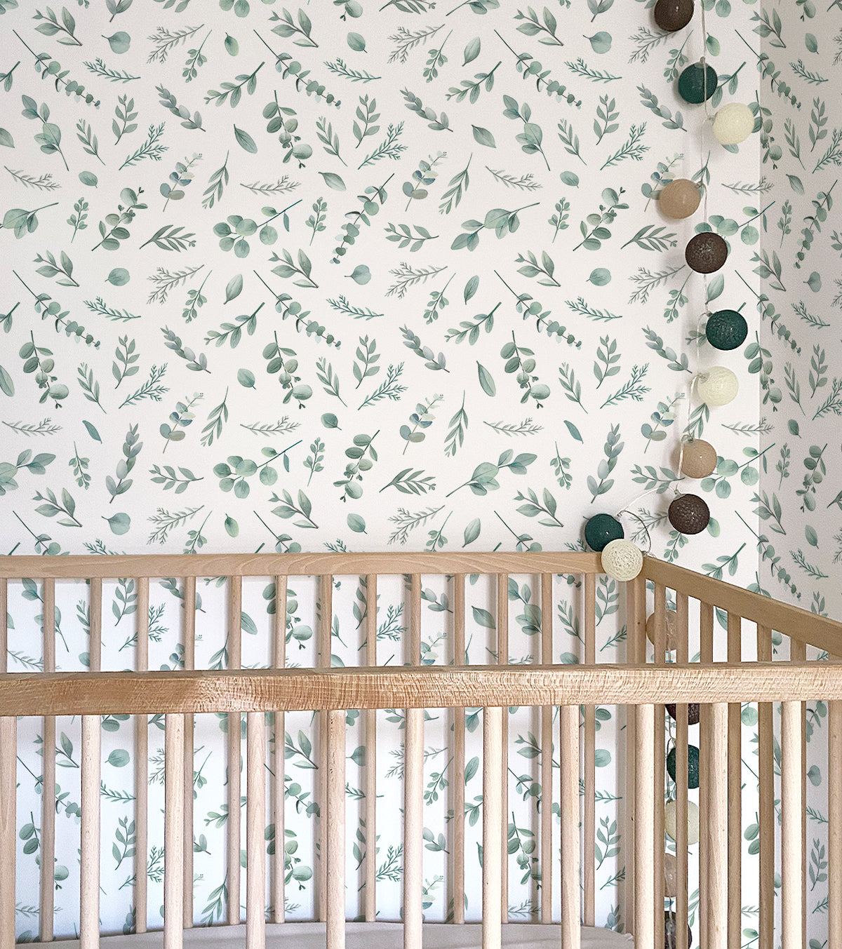 Greenery - Children's Wallpaper - Eucalyptus Leaves Motif