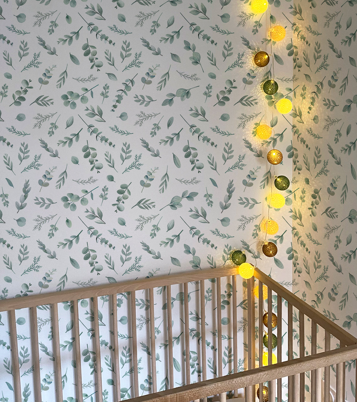 Greenery - Children's Wallpaper - Eucalyptus Leaves Motif