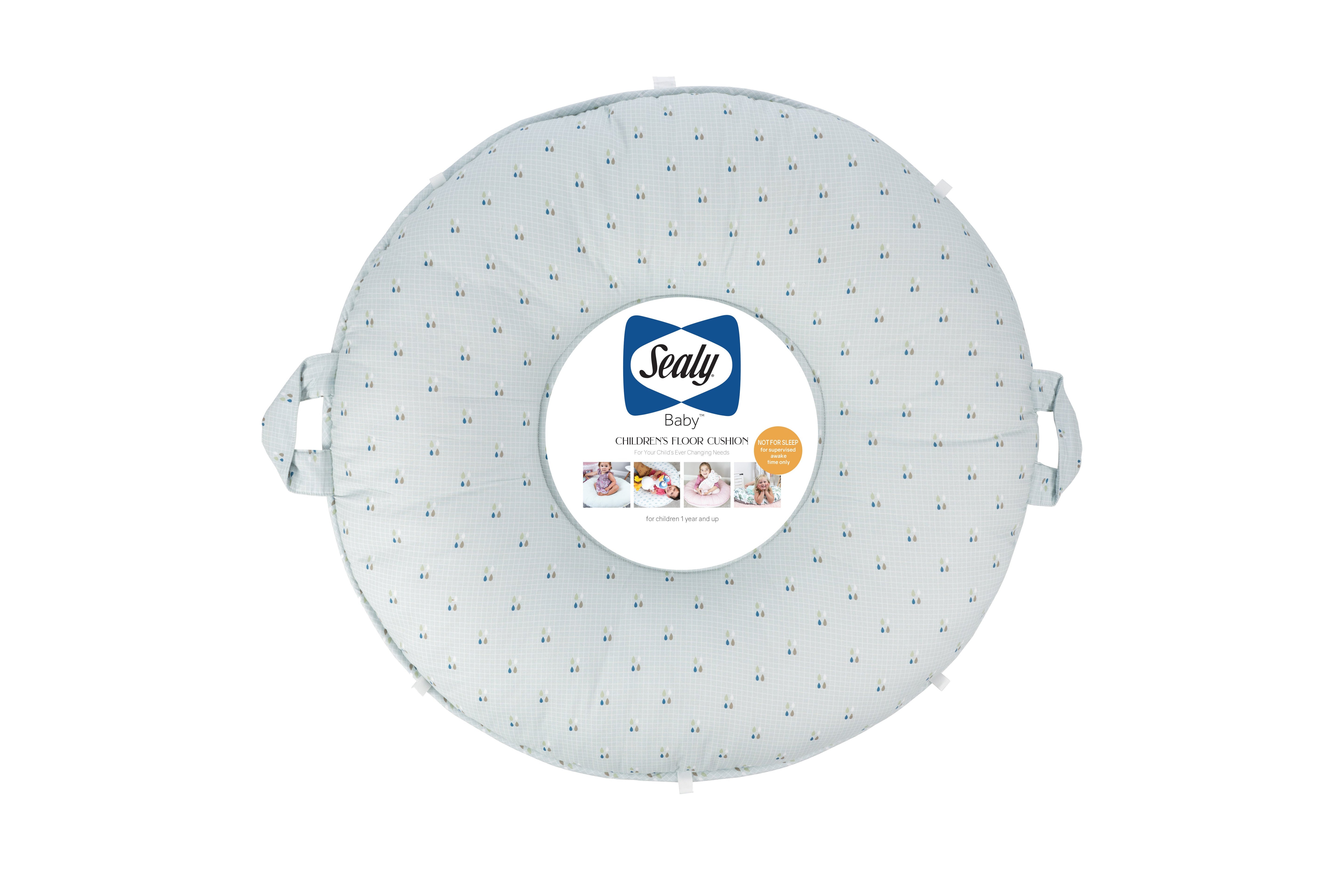 Sealy Children's Floor Cushion - Drops And Robin Blue