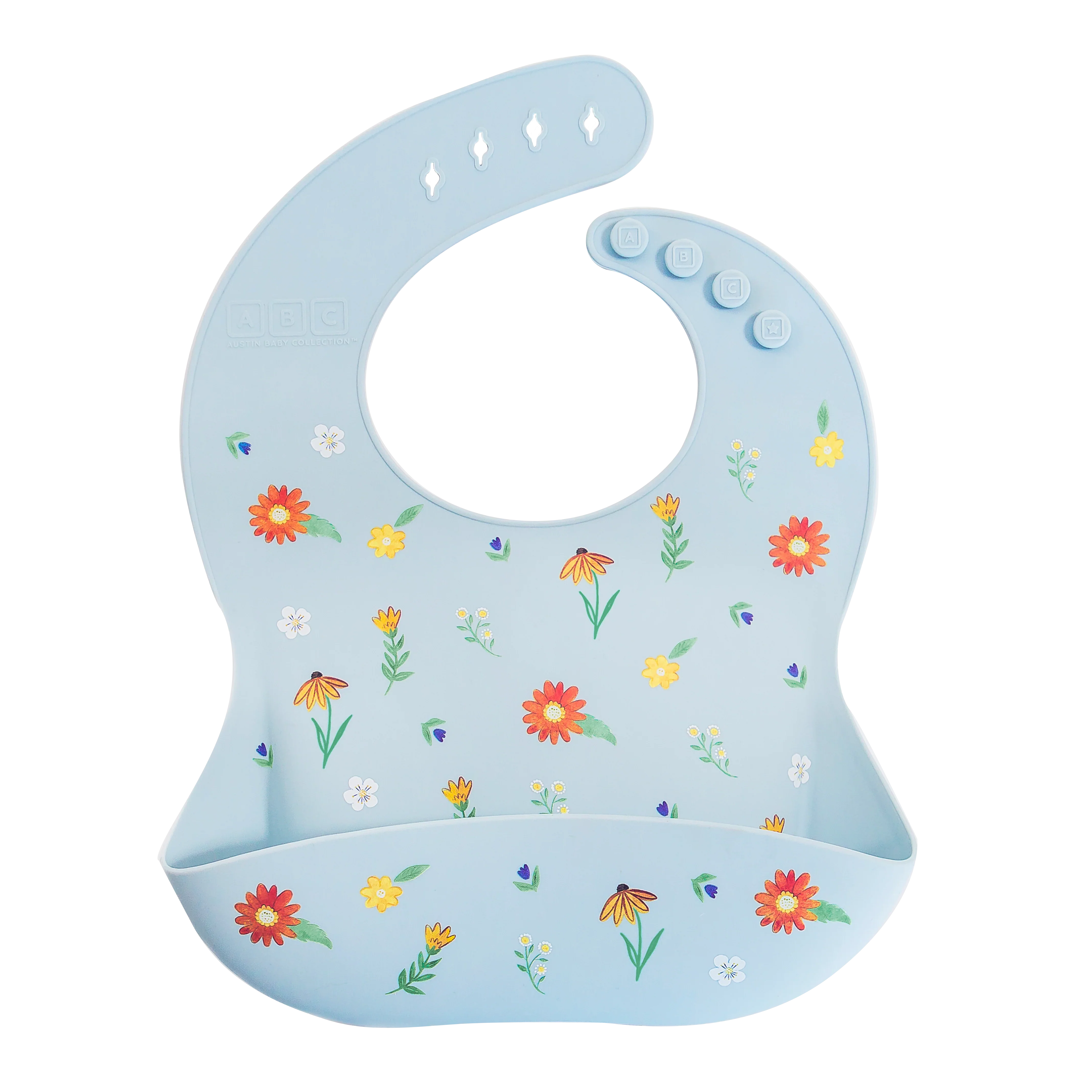 Silicone Mealtime Bundle Wildflower Chambray Blue