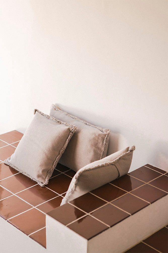 Stonewashed Rectangular Cushion New Grey