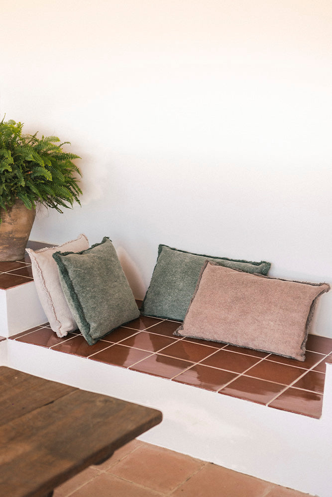 Stonewashed Rectangular Cushion Soil Brown