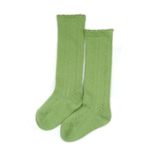 Crochet Knee High Socks (sage)