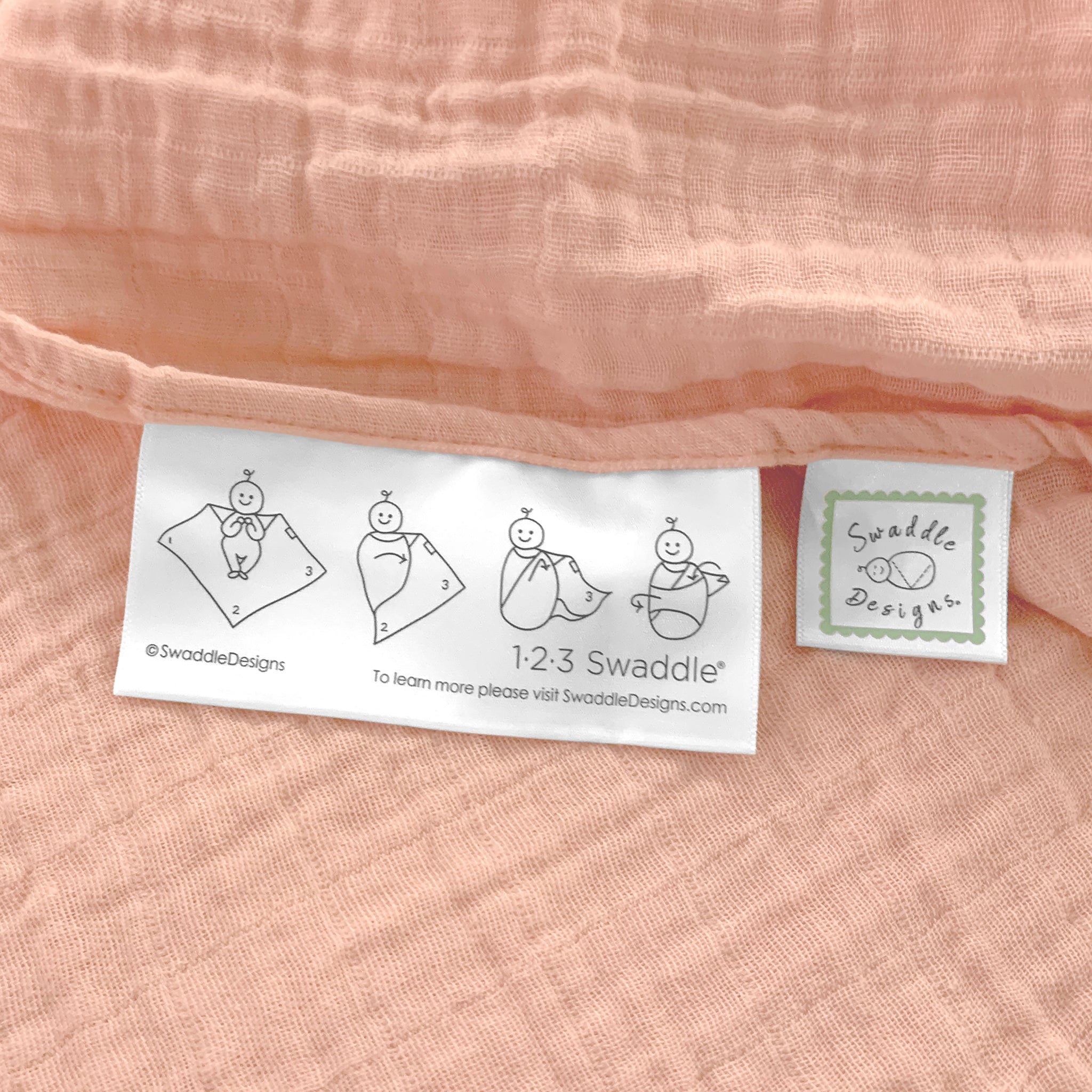 Muslin Swaddle Single - Peach Blush