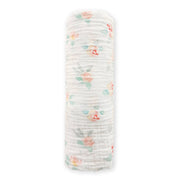 Muslin Swaddle Single - Watercolor Peachy Pink Floral - Sweet Roses