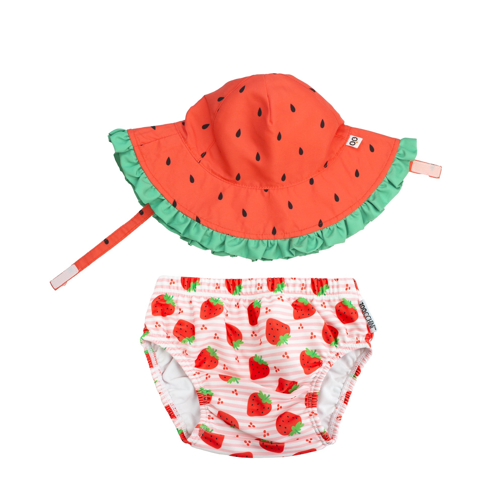 Baby Swim Diaper & Sun Hat Set - Strawberry Delight **pre-order (orders Will Ship In Full Early March '25)**