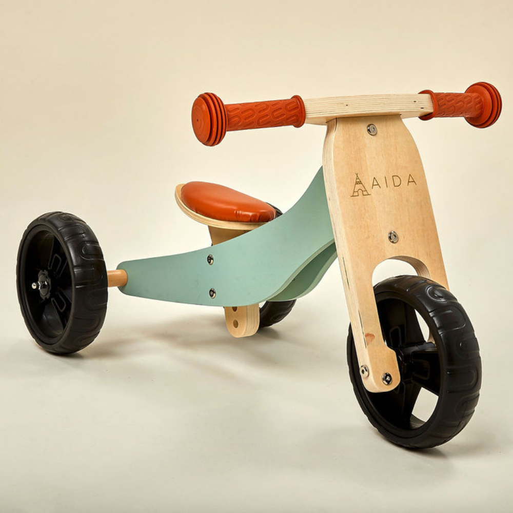 2-in-1 Mini Wooden Balance Bike (18 Months-3 Years)
