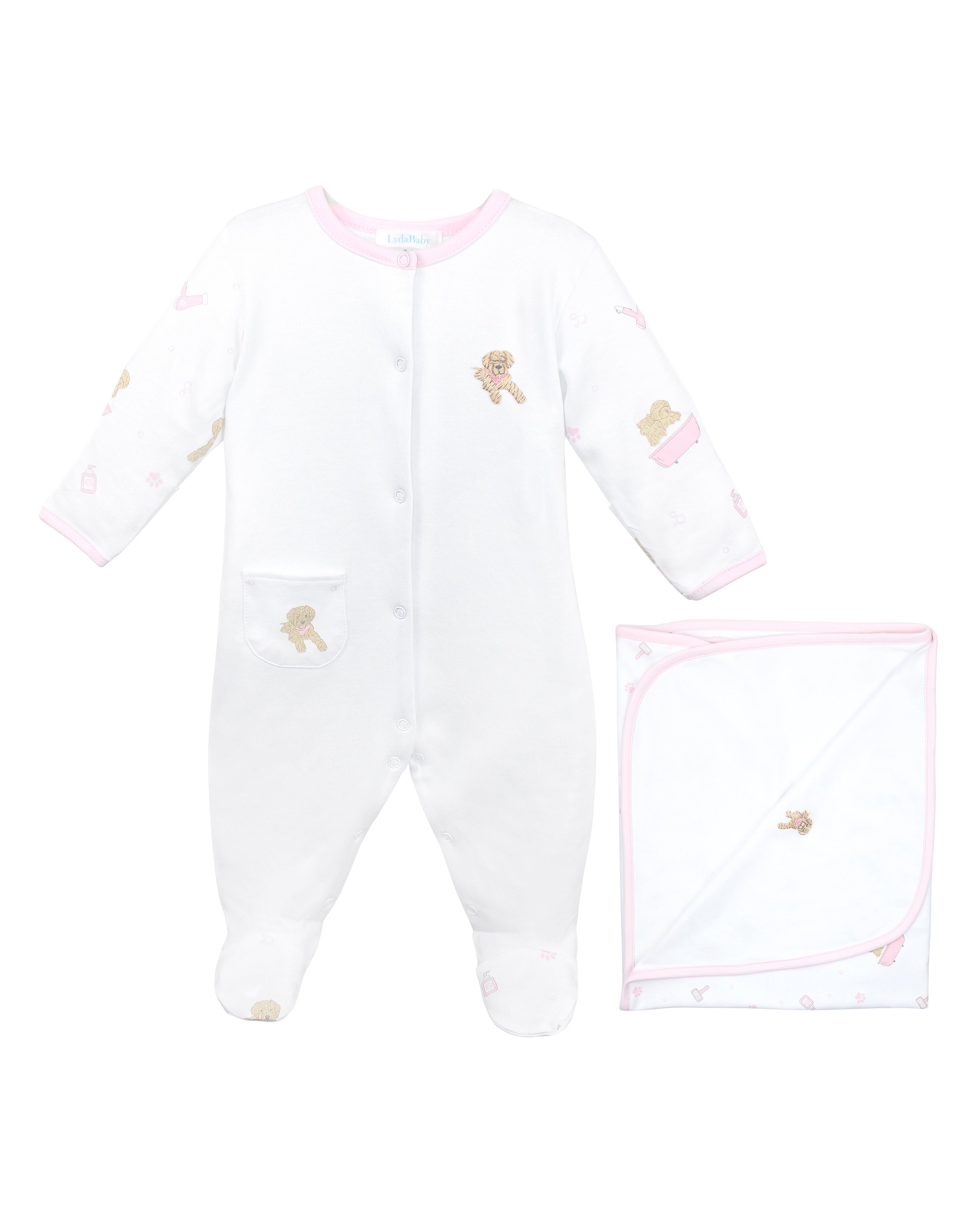 Pet Spa Embroidery And Printed Set 2 Pieces | Baby Girl