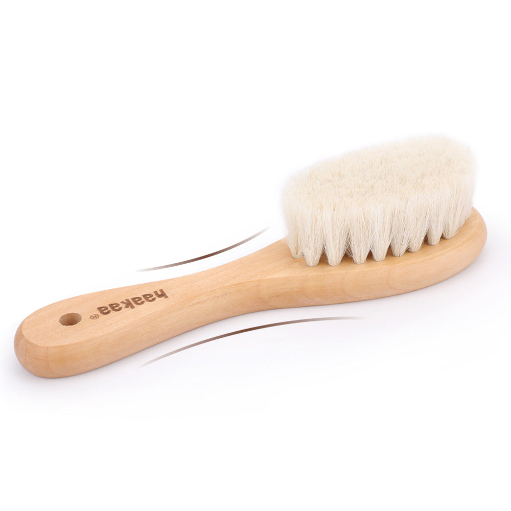 Haakaa Goats Wool Wooden Baby Hairbrush 1 Pk