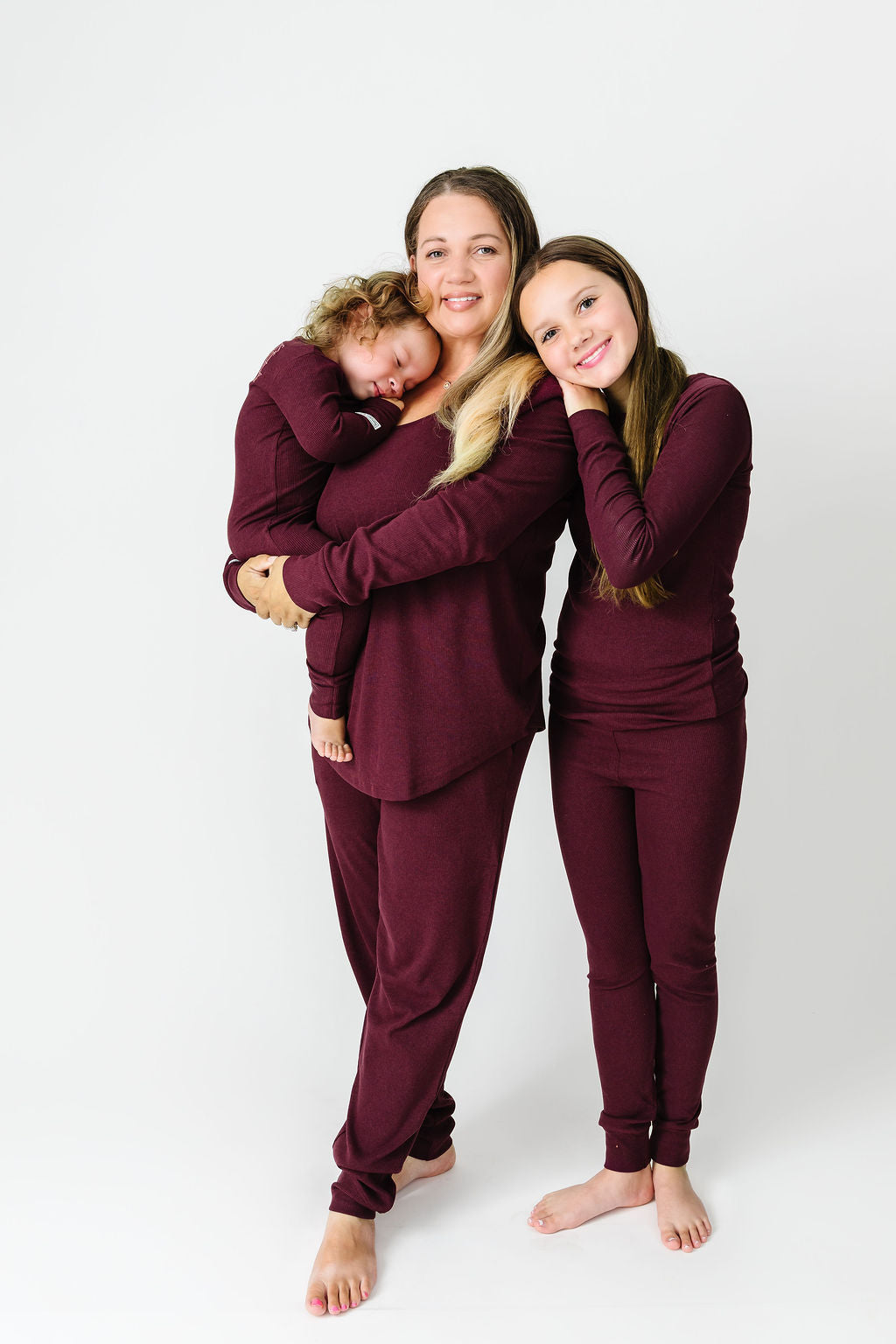 God's Got My Back Fig Pj Womens Long Sleeve Jogger Set Ribbed Cotton-bamboo Blend
