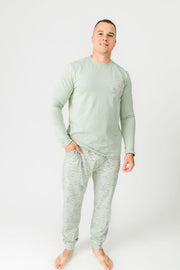 The Lost Sheep Pj Mens Long Sleeve Jogger Set Cotton
