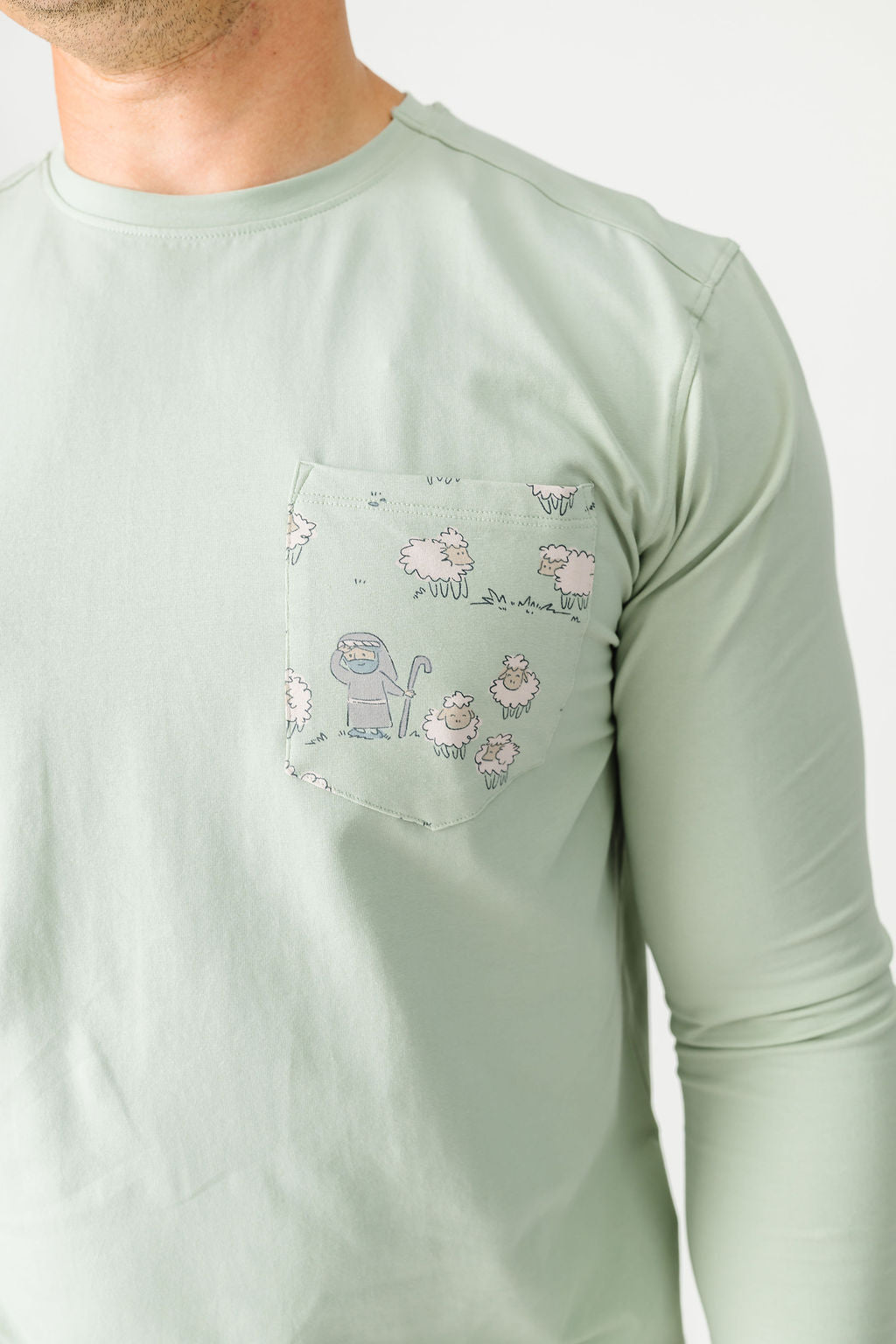 The Lost Sheep Pj Mens Long Sleeve Jogger Set Cotton