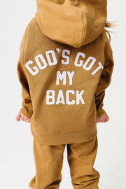 God's Got My Back Tan Fleece Hoodie