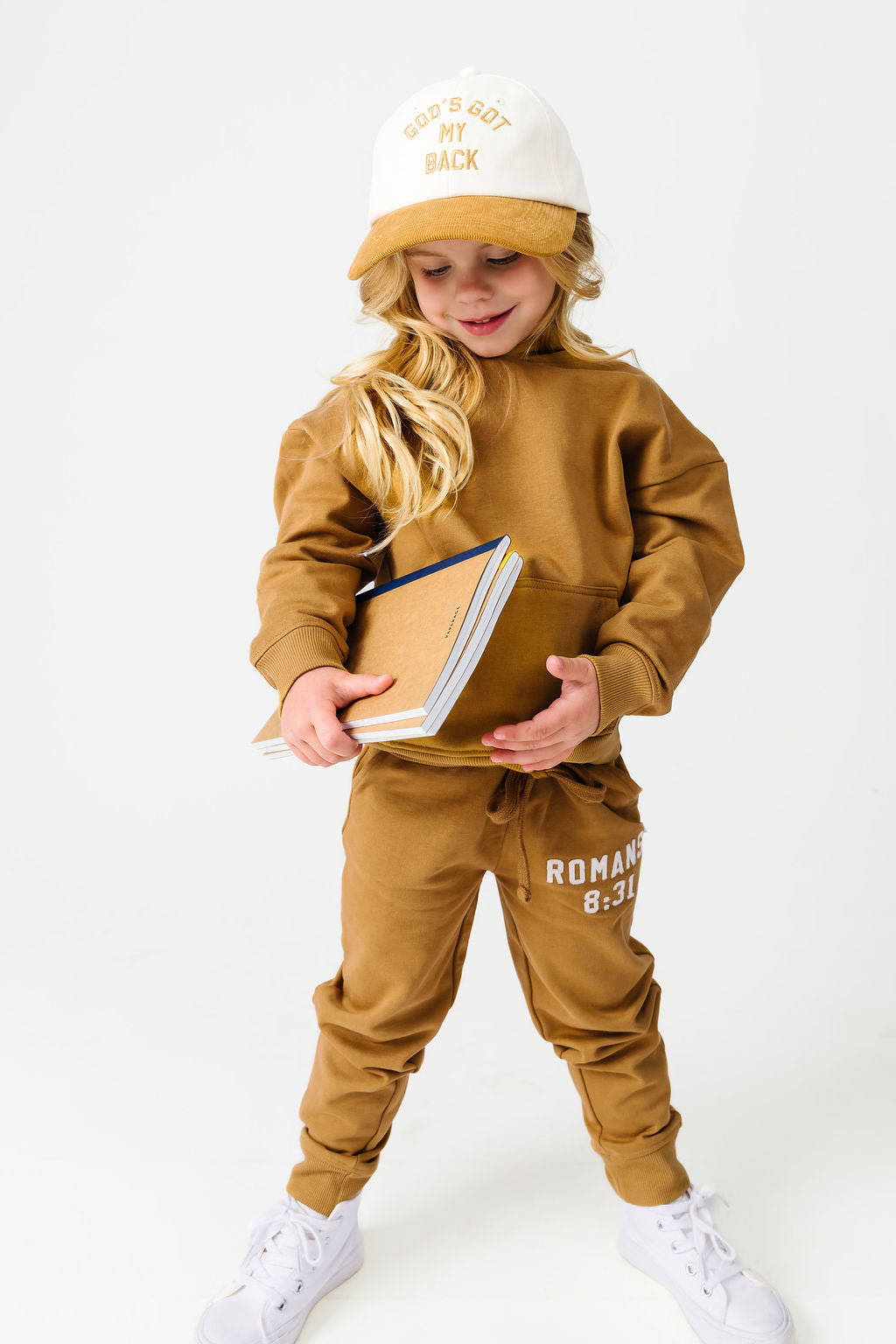 God's Got My Back Tan Fleece Jogger