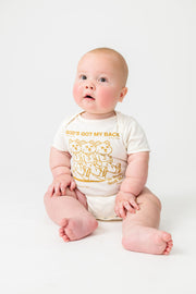 Baby God's Got My Back Tan Bodysuit Cotton | Short Sleeve