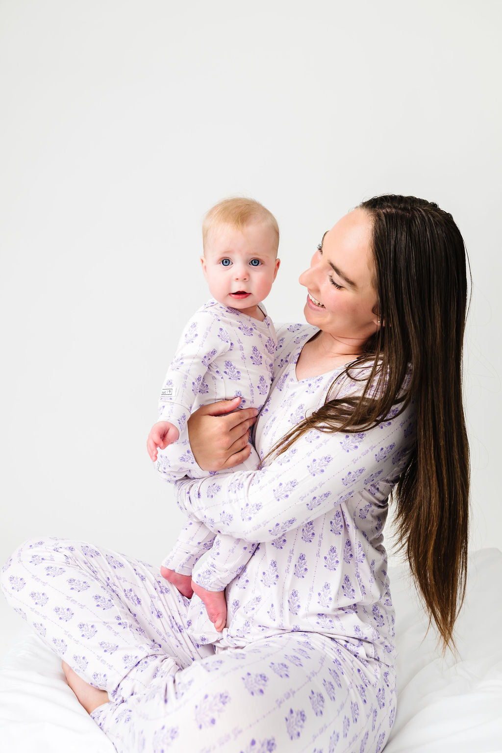 God Is With You Floral Pj Footless Onesie Bamboo
