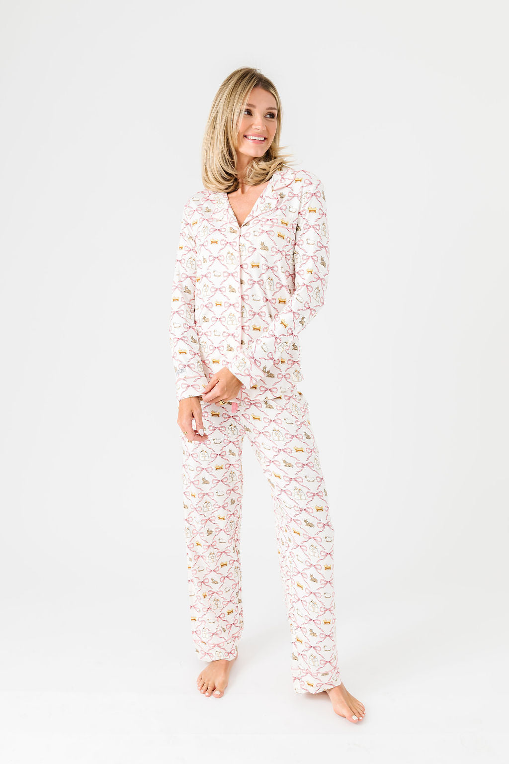 Let Us Adore Him Pj Womens Notch Collar Set Bamboo