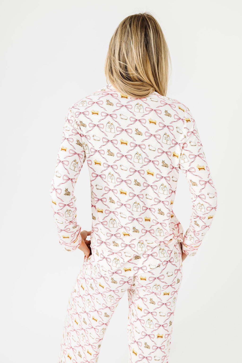 Let Us Adore Him Pj Womens Notch Collar Set Bamboo