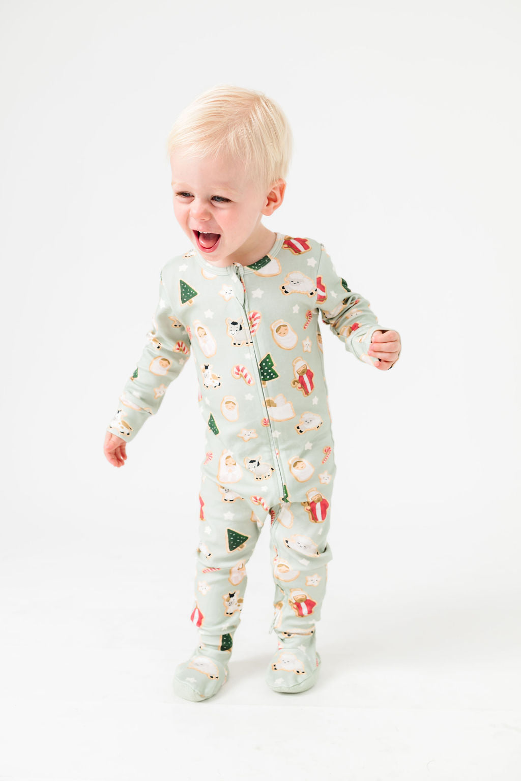 Gingerbread Jesus Pj Footed Onesie Cotton