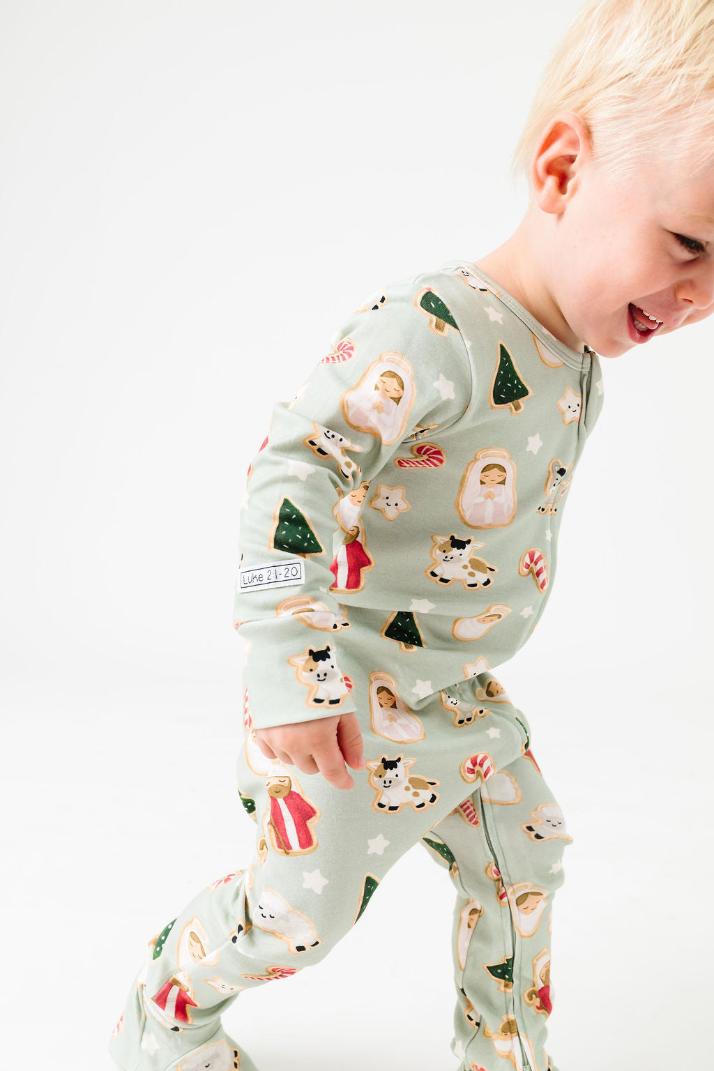 Gingerbread Jesus Pj Footed Onesie Cotton