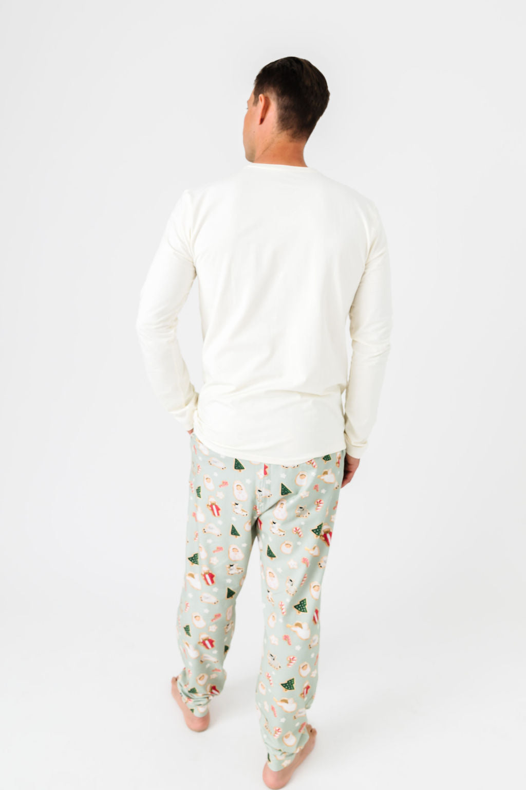 Gingerbread Jesus Pj Mens Long Sleeve Jogger Set Cotton