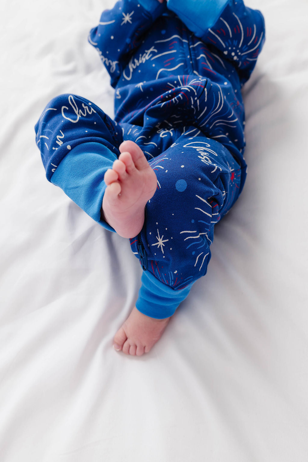 Set Free In Christ Pj Footless Onesie Cotton