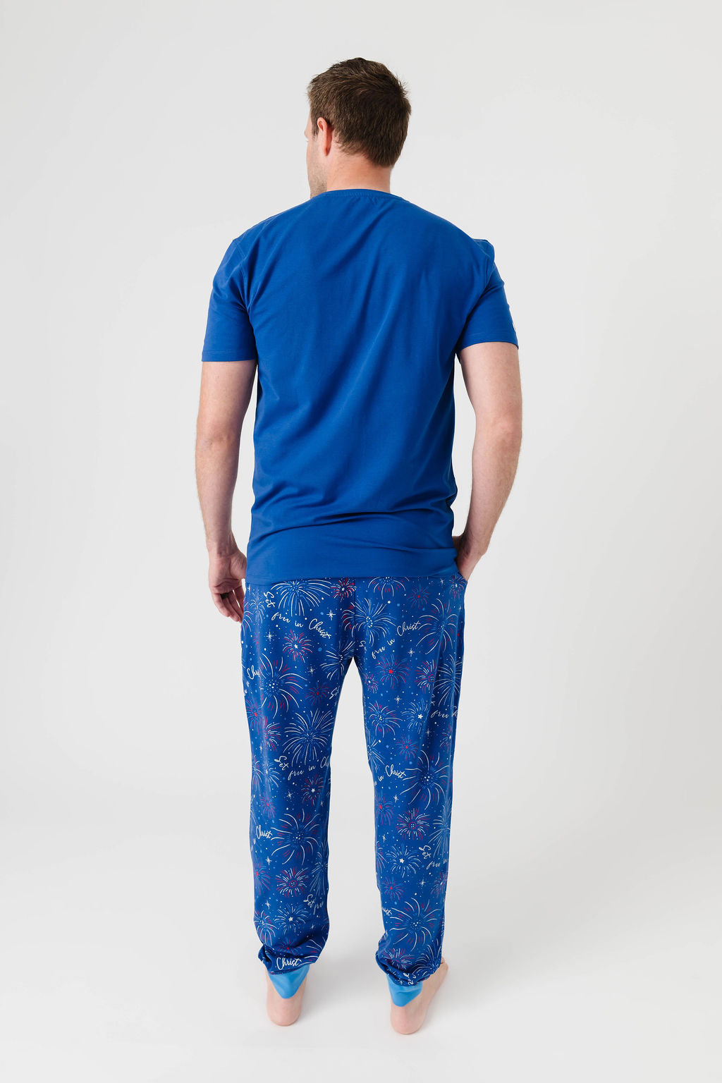 Set Free In Christ Mens Pj Jogger Set Cotton