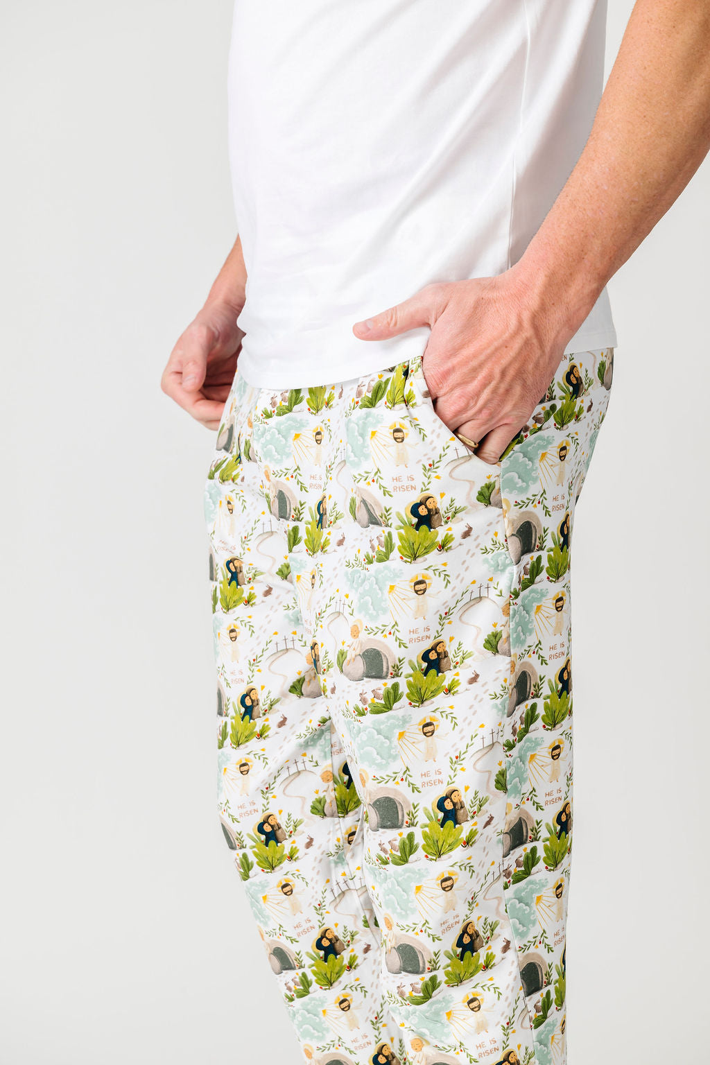 He Is Risen Men's Pj Set Cotton