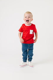 Kids Shine Red Prayer Pocket T-shirt | Short Sleeve