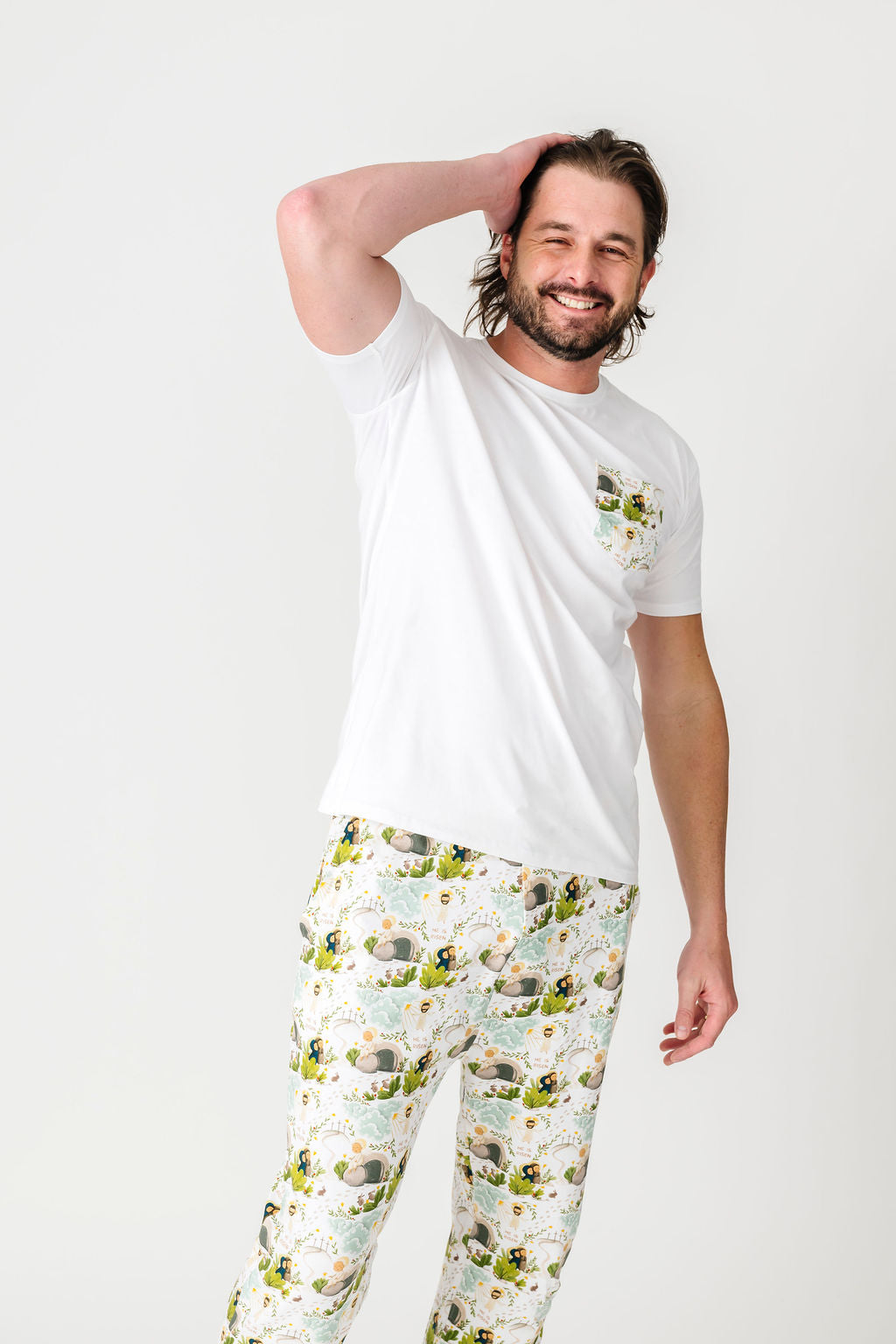 He Is Risen Men's Pj Set Cotton