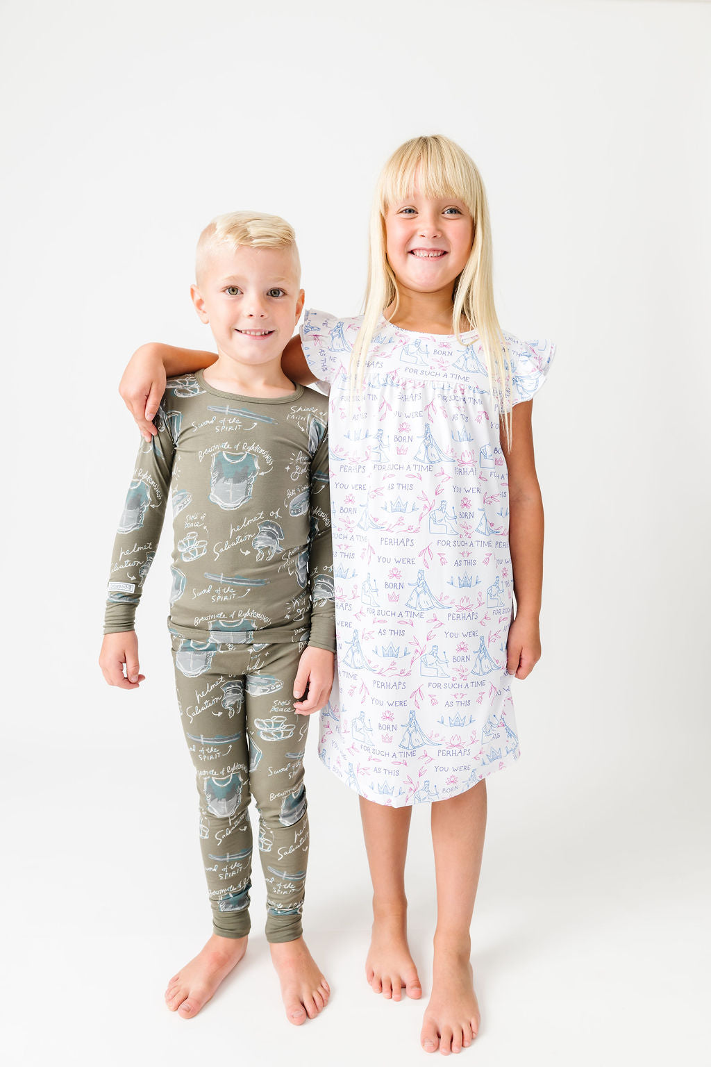 Armor Of God Green Pj Long Sleeve & Pants Set Bamboo