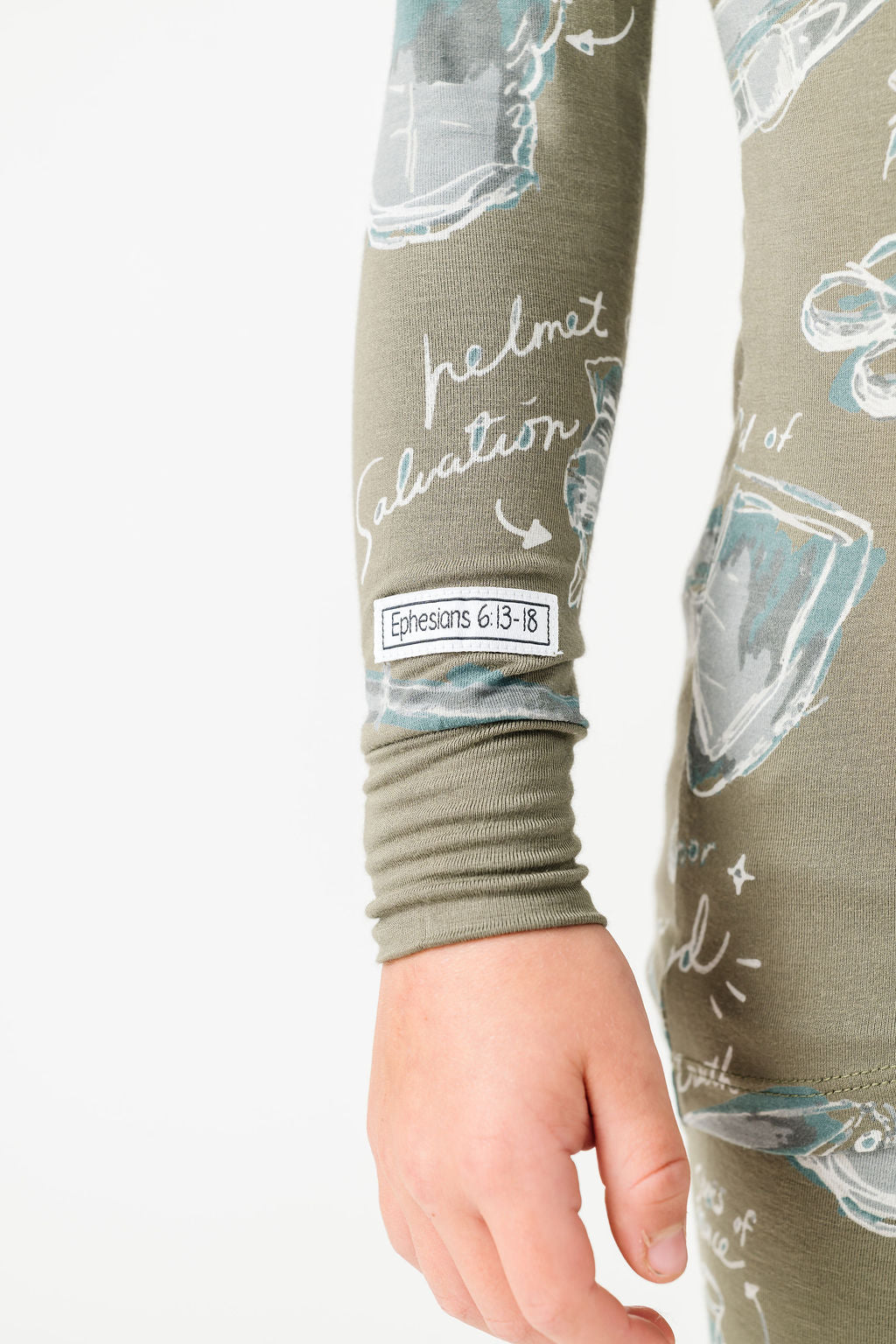 Armor Of God Green Pj Long Sleeve & Pants Set Bamboo