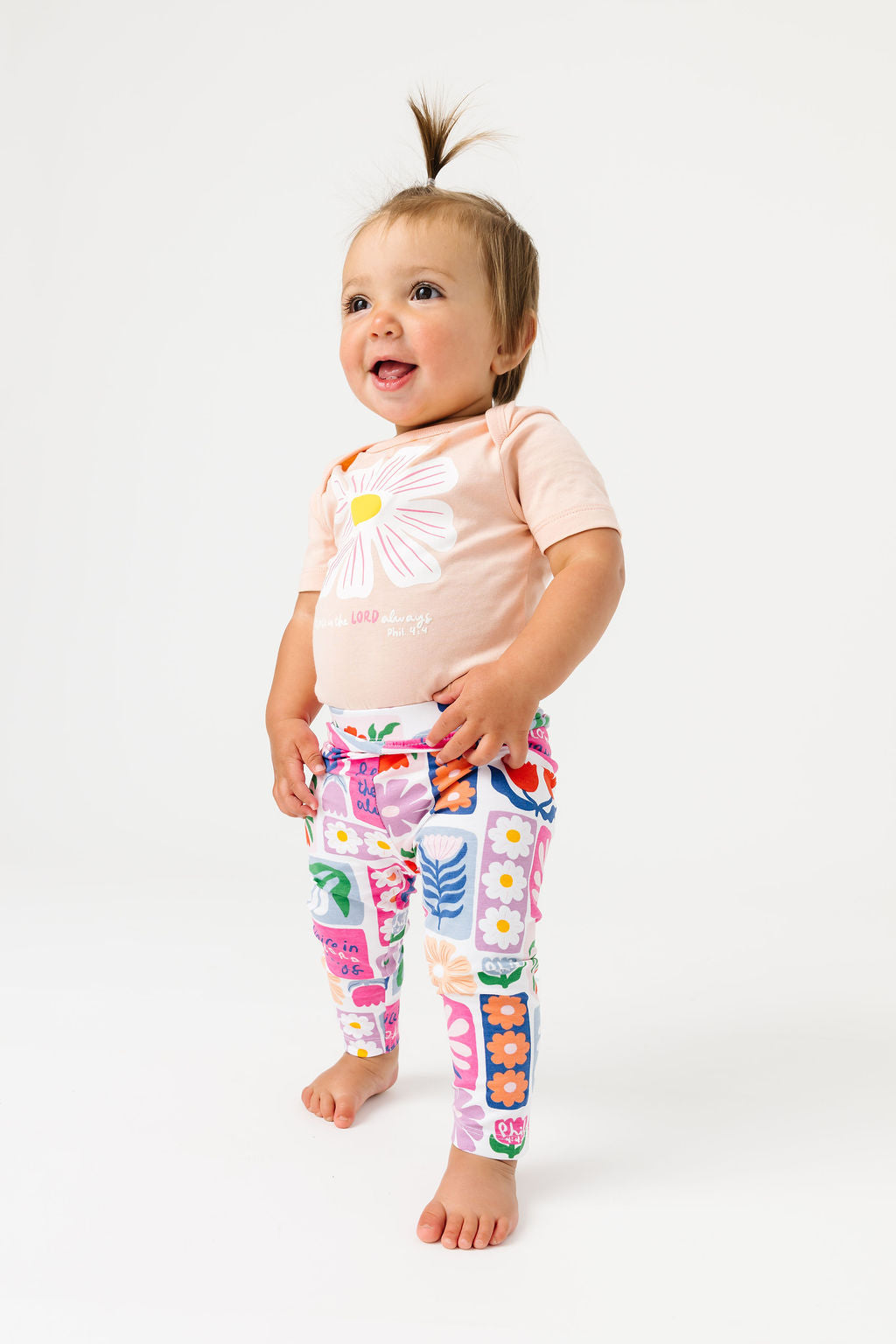 Baby Rejoice In The Lord Floral Leggings
