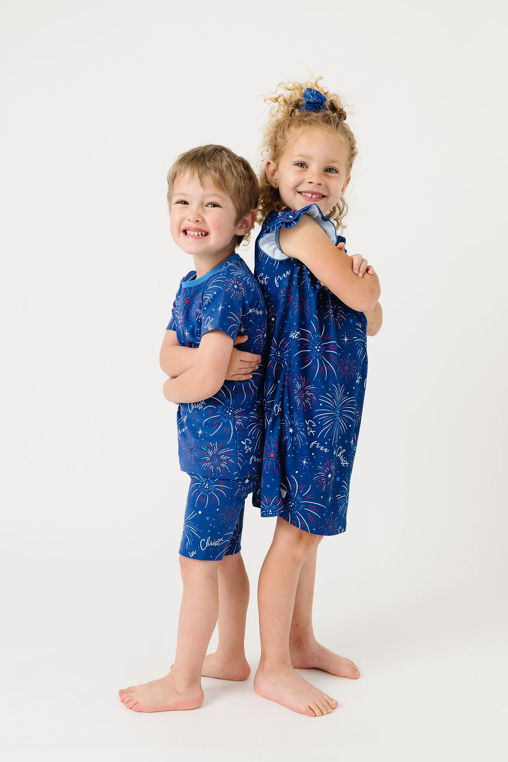 Set Free In Christ Pj Shorts Set Cotton