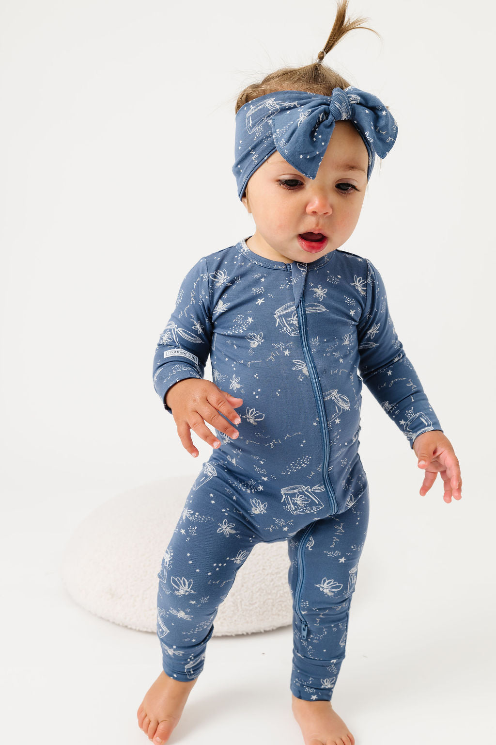 Let Your Light Shine Fireflies Pj Footless Onesie Bamboo