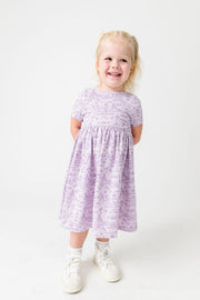 Queen Esther Lavender Twirl Dress Cotton