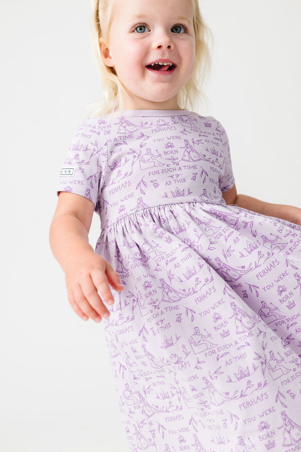 Queen Esther Lavender Twirl Dress Cotton