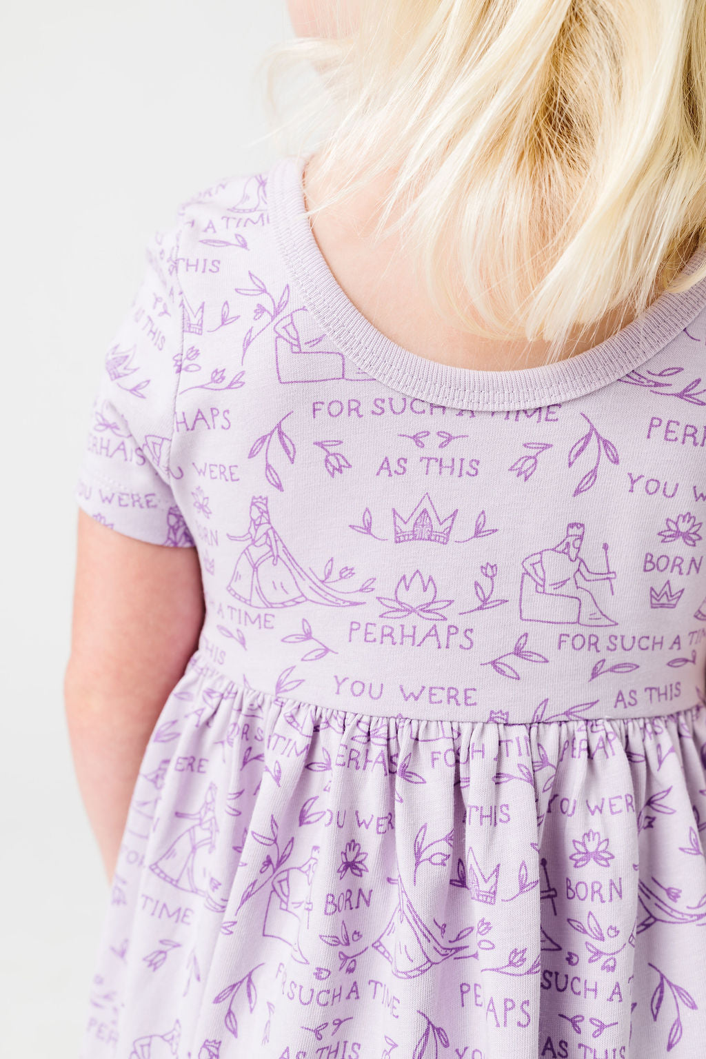Queen Esther Lavender Twirl Dress Cotton