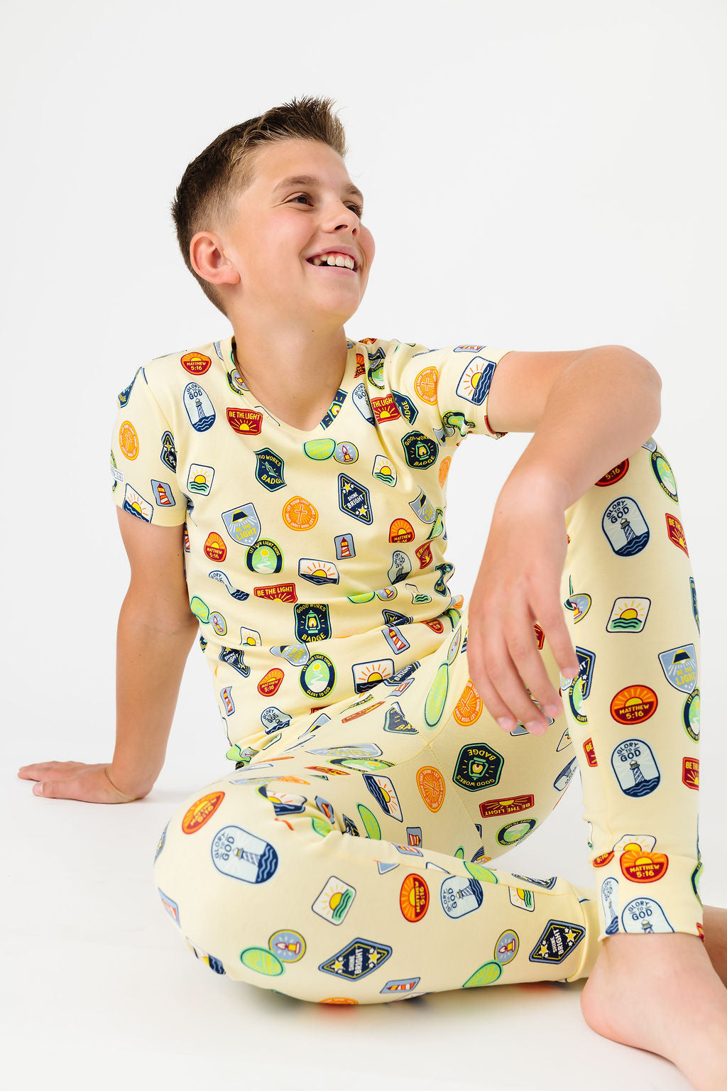 Be The Light Badges Pj Short Sleeve Set Cotton
