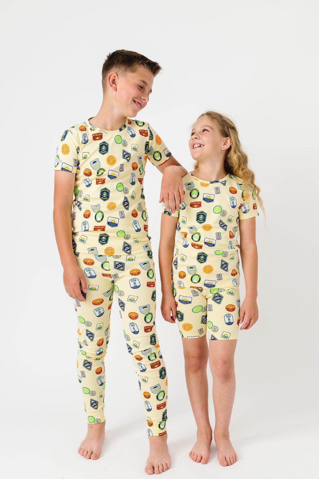 Be The Light Badges Pj Shorts Set Cotton