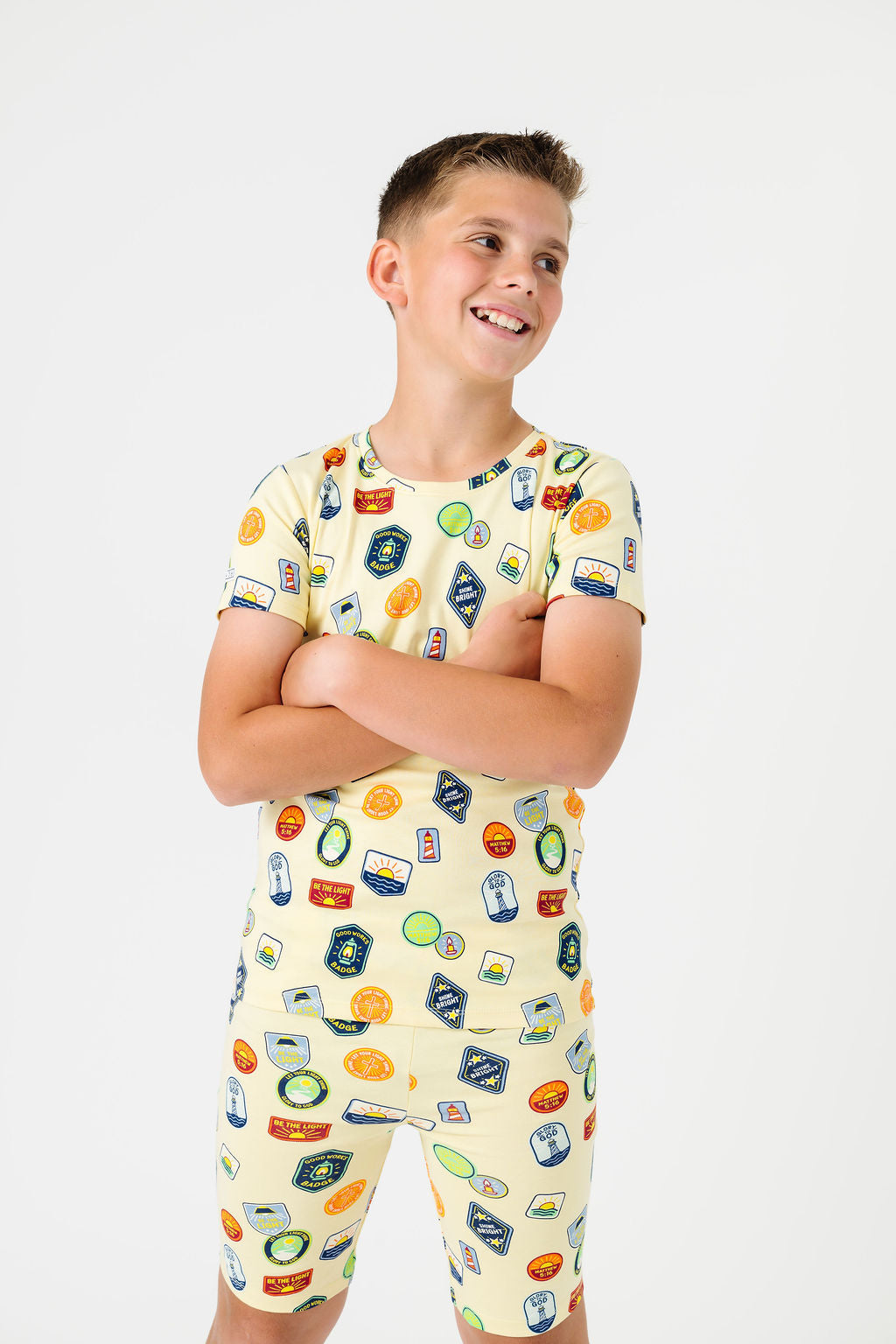 Be The Light Badges Pj Shorts Set Cotton