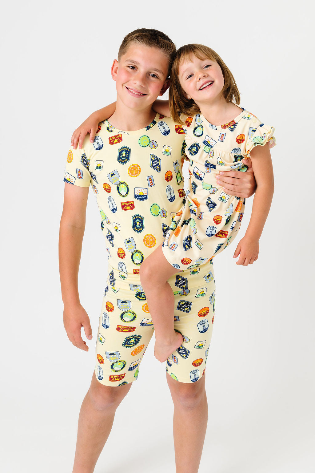Be The Light Badges Pj Shorts Set Cotton
