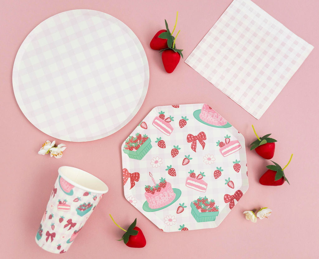 Pink Gingham Plate