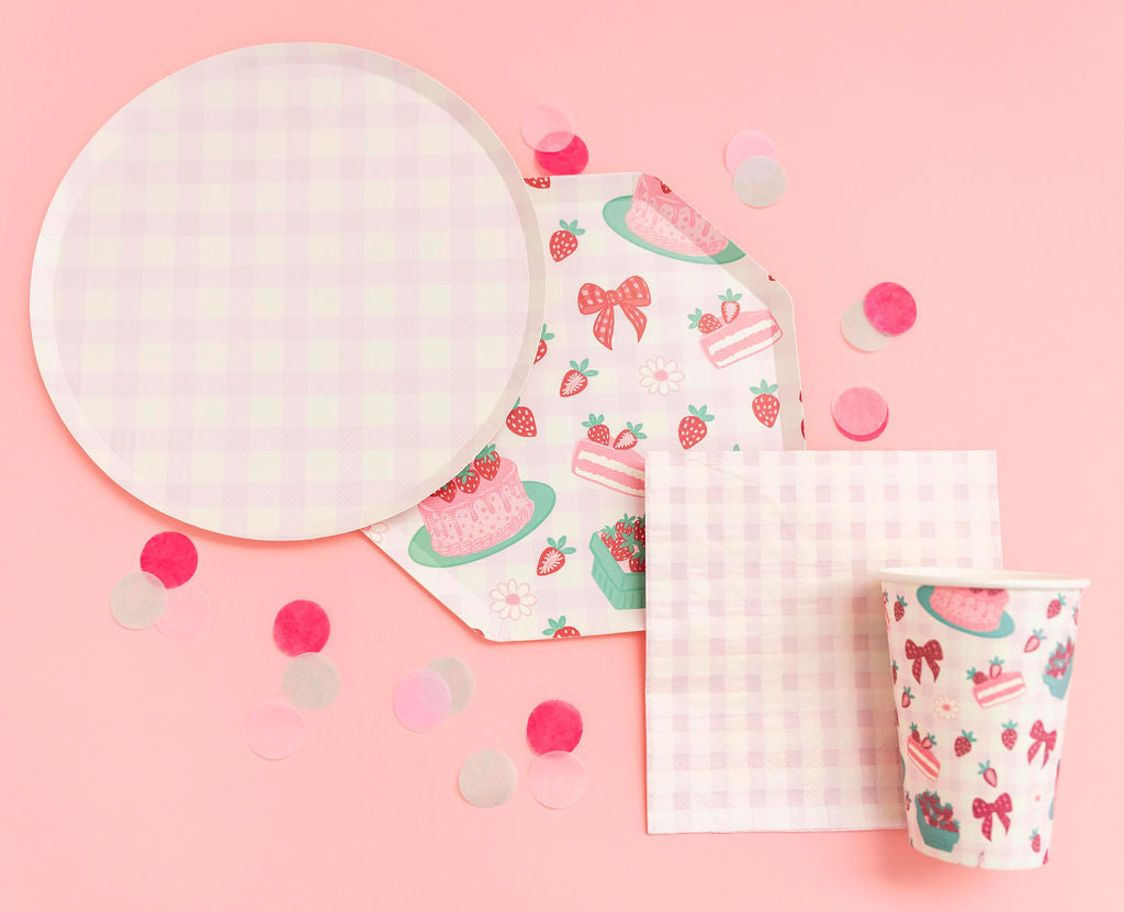 Pink Gingham Plate