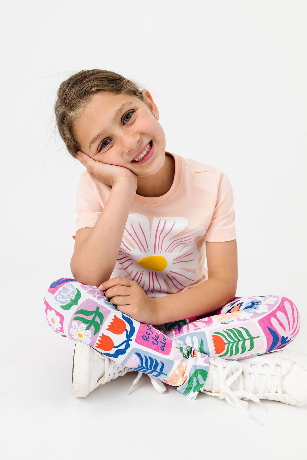 Kids Rejoice In The Lord Floral T-shirt Cotton | Short Sleeve