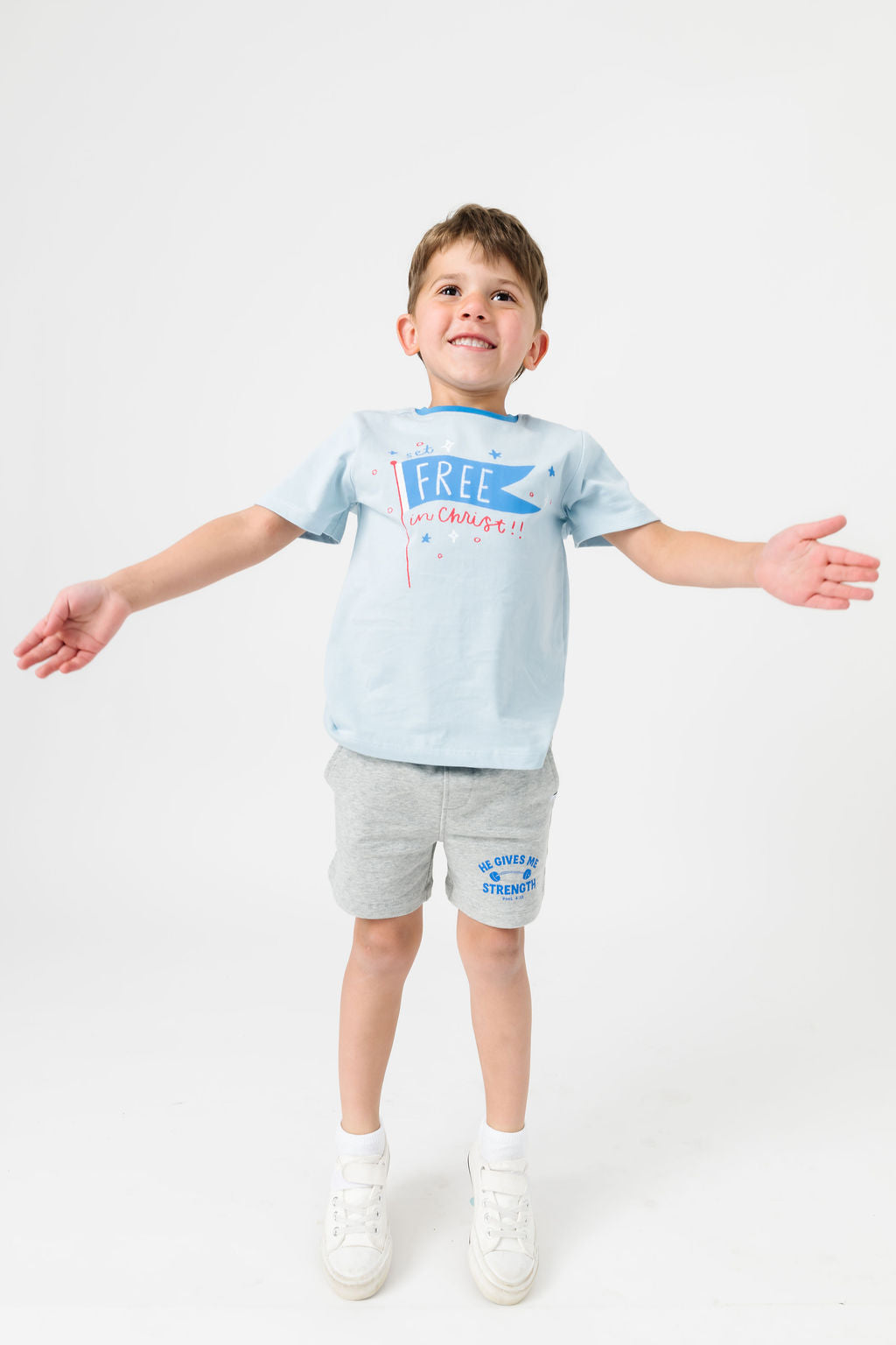 Kids Set Free In Christ T-shirt Cotton | Short Sleeve