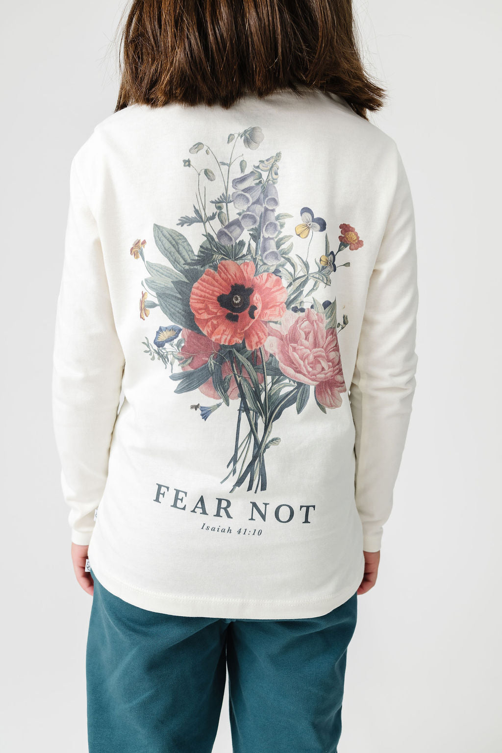 Kids Fear Not Floral T-shirt | Long Sleeve