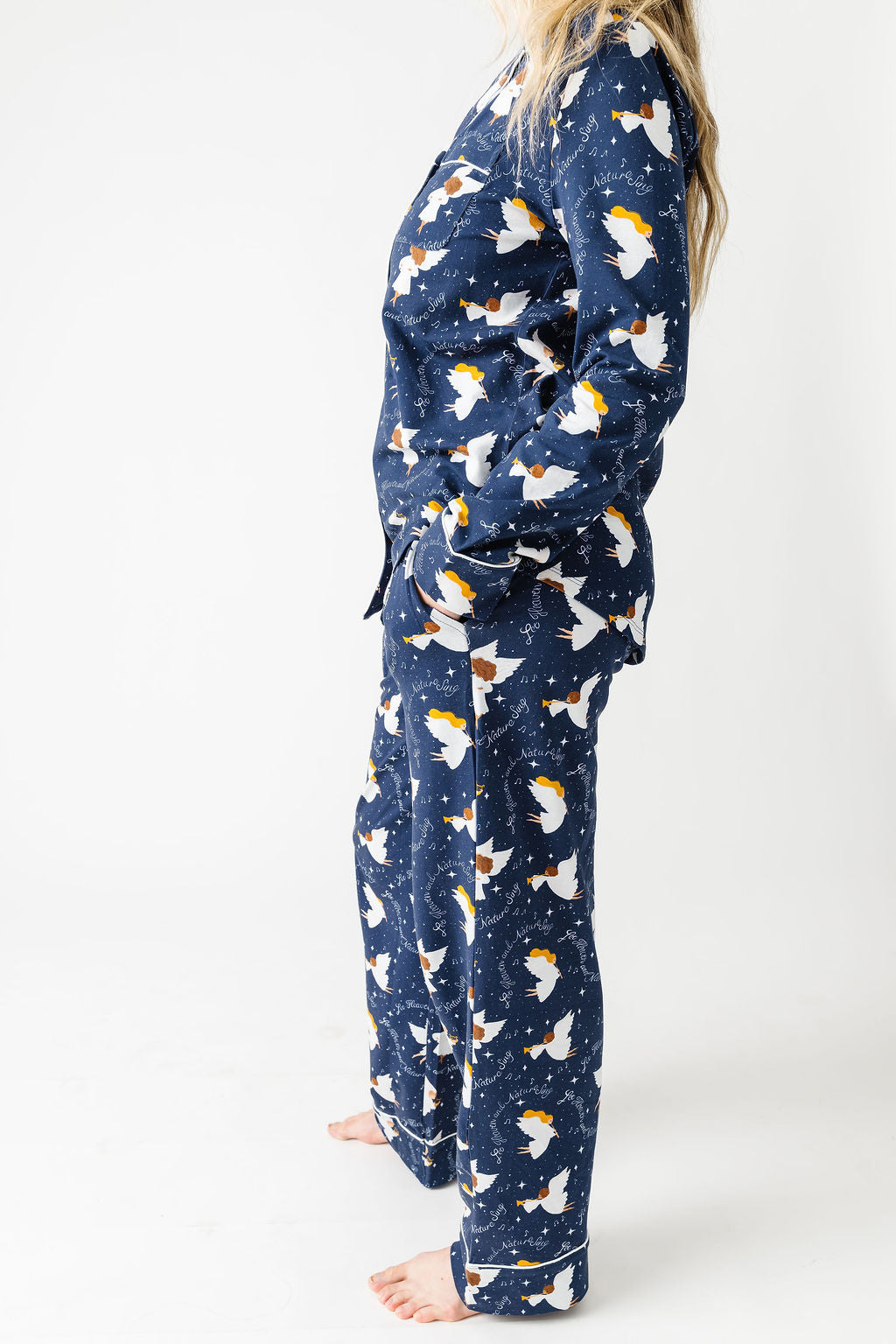 Heaven & Nature Sing Pj Womens Notch Collar Set Cotton