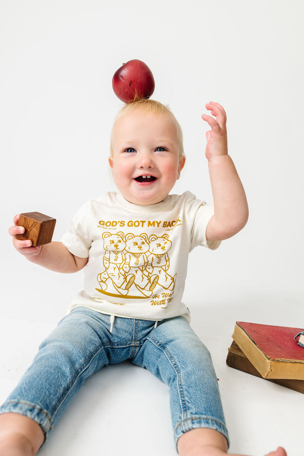 Baby God's Got My Back Tan T-shirt Cotton | Short Sleeve