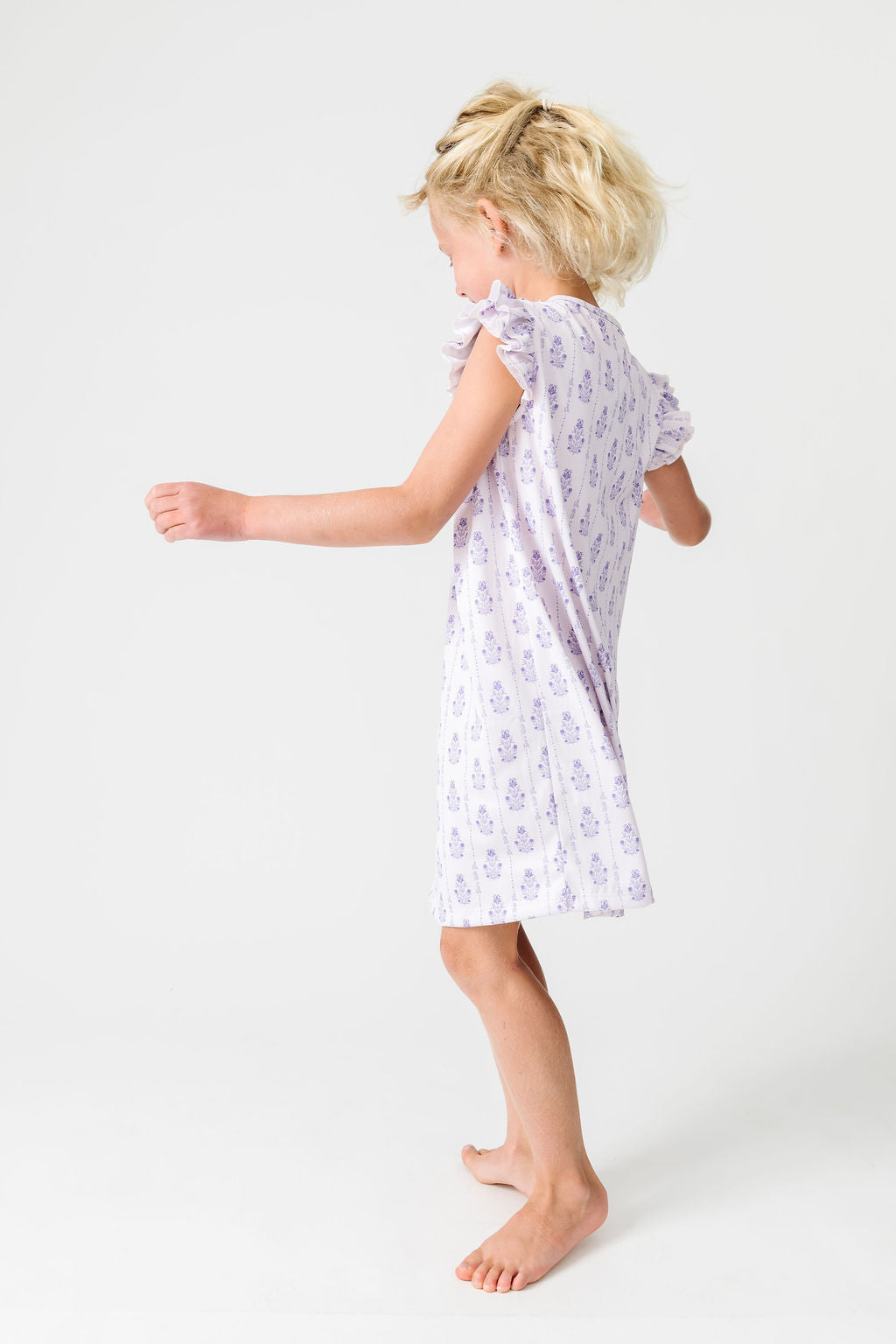 God Is With You Floral Pj Girls Nightgown Polyester